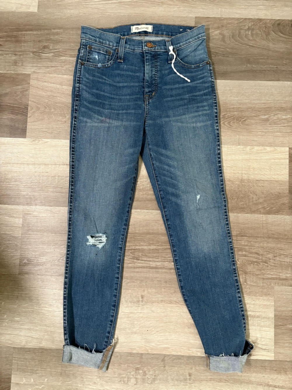 Madewell Women's Medium Blue Distressed Slim Jeans
